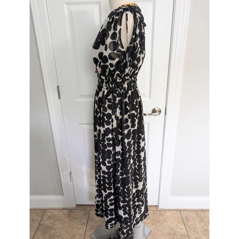Anthropologie Vineet Bahl Embroidered Caftan Sheer Maxi Dress Matching Slip Sz S - Picture 9 of 15